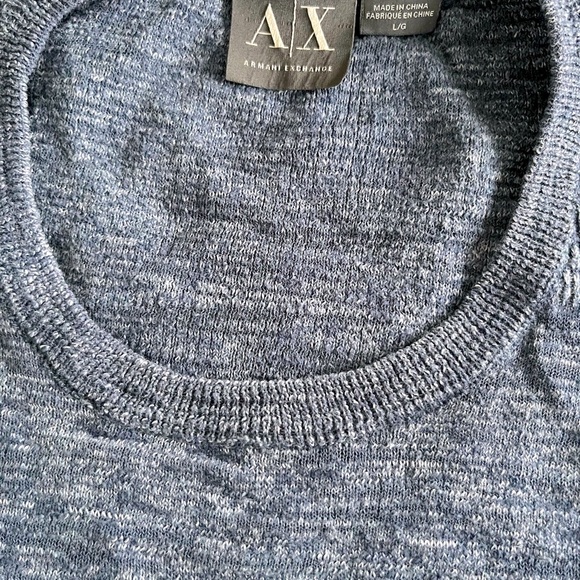 Armani Exchange, Heathered Blue Sweater, Size Large - Picture 6 of 11
